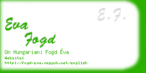 eva fogd business card